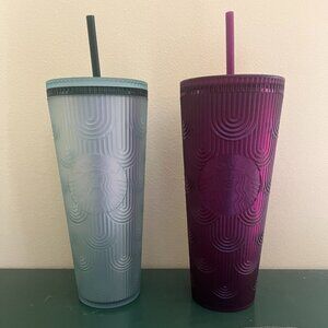 NWT 2 Never-Used Venti Starbucks Cups for $20!!! Seafoam and Magenta
